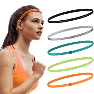 Heavy Duty Thin Elastic Silicone Grip Sports Hairband Headband Unisex Mens Womens - Custom Size Logo Color Packing