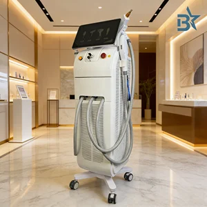 High Efficiency 4in1 Titanium Nd Yag Laser IPL Hair Tattoo Removal Skin Rejuvenation Ice 1200W Laser Hair Removal Salon Beauty
