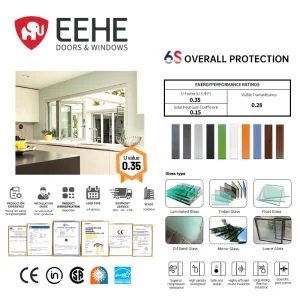 Eehe Thermal Interior Bifold Windows with Fast Insulated Nfrc