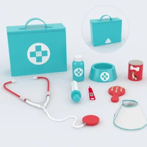 Wooden Vet Case Kits Role Play Pretent for Kids