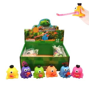 Stress-relief Vinyl Squishy Toy with Tongue-Out and Squeaky Sound Whistle
