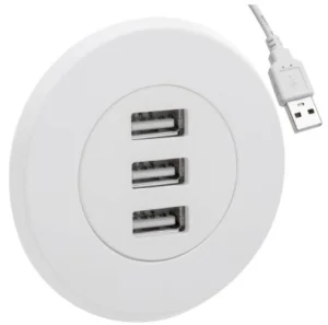 3 Ports USB 2.0 Hub for Desktop White