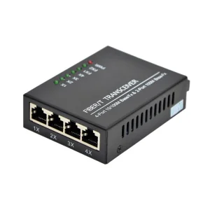 100M 2 Fiber 4 RJ45 Optical Switch