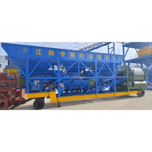 Mobile Drum Concrete Batching Mixing Plant with Wheels