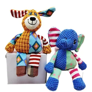 Luxury Eco-Friendly Waterproof Cartoon Style Squeak Plush Chew Toy Cute Interactive Dog Teething-Resistant