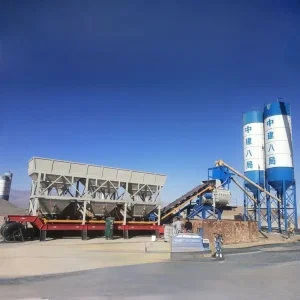 Yhzs50 50m3/H Mobile Concrete Batching Plant with Js1000 Twin Shaft Mixer