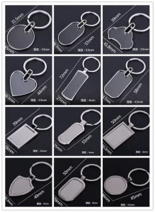 Custom Logo Promotional Gifts Wholesale Factory Price Custom Blank Sublimated Kinds of Shape Metal Keyring