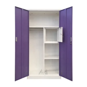 KD Structure 2-Door Steel Shoes Cabinet Clothes Wardrobe Home Metal Storage Cabinet with Locker for Bedroom Furniture