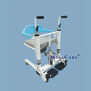 Transfer Chair with Pedal Control Portable Elderly Lift Aid Bedside Commode Chair