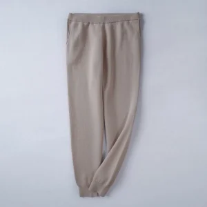 Wholesale Women Leisure Fashion Knitted Cotton Acrylic Polyester Joggers Sweatpants