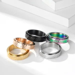 Stainless Steel Spinning Fidget Ring