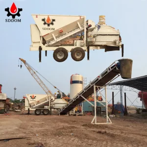 10 20 30 M3/H Concrete Construction Equipment Mobile Concrete Mixing Plant with Planetary Concrete Mixer Machine