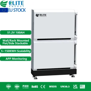 51.2V 48V 100ah 5kwh 10kwh 15kwh 20kwh Sistema de Almacenamiento de Energía Apilable Batería de Litio Solar