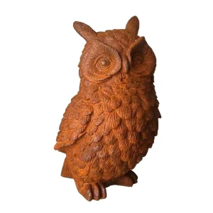 Durable and Sturdy Cast Iron Home Garden Owl Cast Iron Sculpture