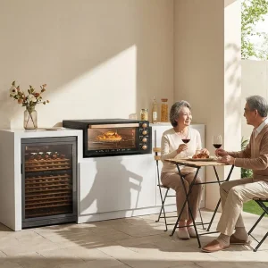 Multi-Functional Patio Outdoor Kitchen with Compact Refrigerator