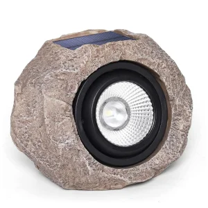 IN STOCK Adjustable Led Head Solar Ground Lights Rock Solar Resin Stone Light Outdoor 2 Led Solar Stone Lights for Courtyard