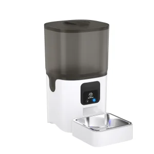 6L Premium Stainless Steel & Plastic Automatic Dog Feeder with Remote Control App Battery Powered for Precise Portion Feeding