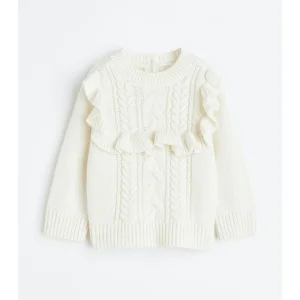 Manufacturer Custom New Children's Wear Girls Pullover Sweater Sweet Children's Knitwear Baby Ruffle Jumper Sweater.