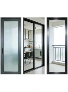 Thermal Break Aluminum Storm Door Insulated Double Layer Glass Windproof Cold Resistant Exterior Door