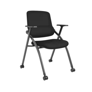 Modern Ergonomic Folding Mesh Office Chair With Adjustable Armrest and Moving Wheels