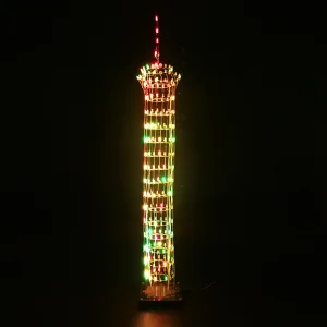 DIY Electronic Welding Pieces Macao Tower Colorful LED Rhythm Lights DIY Electronic Products