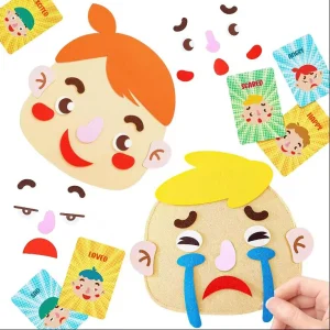 Hot Selling Felt Emotion Face Changing Toys Montessori for Kids Felt Toy Kit Educational Children's Puzzle Early Learning