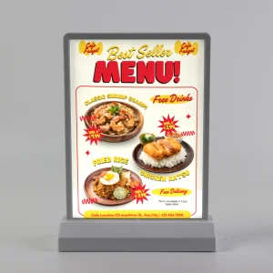Desktop Charging Acrylic A5 LED Light Box Double Sided Advertising Board for Bar Counter