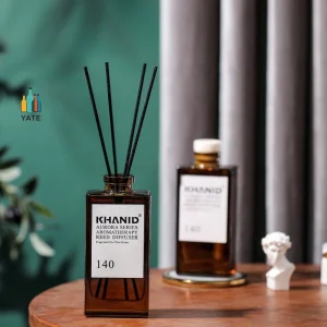 Premium Flint 150ml High and Tall Base Glass Diffuser Bottle with Printed Labels Customized Closure Plugs