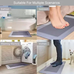 3D Non Slip Floor Mats Set Bathrooms