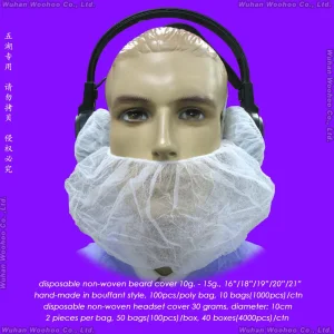 Protective Sanitary Plastic/PE Ear/Head-Set/Microphone/Headphone/Micro-Phone/Mic/Ear-Piece/Mike/Head-Phone/SMS/Disposable PP Nonwoven Beard Cover/Headset Cover