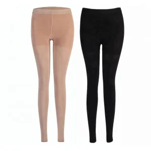 Class II 23-32mmhg Nude Black Solid Slim Control Footless Leggins Pants High Waist Nylon Compression Leggings for Women