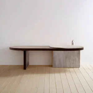 Industrial Metal Frame Tempered Glass Top for Living Room Coffee Table