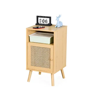 Bamboo Bedroom Night Stand Table Bedside Table Nightstands with Drawer