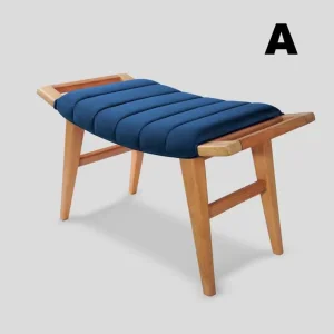 New Arrival Modern Upholstered Bedroom Ottoman Stool Entryway Stool Make up Chair Wooden Velvet Bench