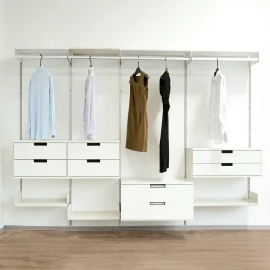 Minimalist Steel Modular Wall-Mounted Shelves with Drawer for Home Storage