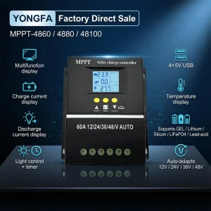 YongFa SY4860A 12V-48V AUTO PWM Solar Charge Controller