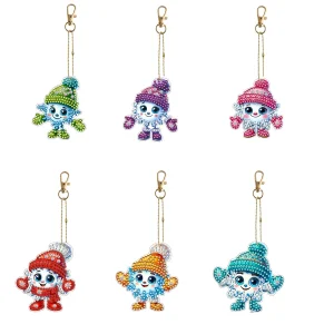 DIY Diamond Painting Keychain Pendant Xmas Tree Hanging Ornaments Cartoon Diamond Mosaic Kit Rhinestone Pendant Christmas Decor