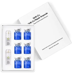 Wholesale OEM ODM Private Label 6x5ml GHK-Cu Micro Infusion Ampoule Set Facial Serum Kit Hydration Repair Soothing Firming Skin