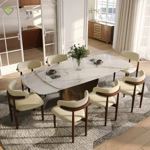 Best Selling Promotional Price Dining Table Set 6 Chairs Sinered Stone Full Dining Table Set 6 Seater China Furniture Concrete