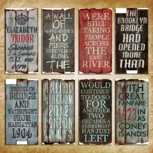 Wood Decor Custom Metal Signs Retro Vintage Cheap Custom Metal Sign Wall Decorations for Home