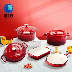 Cast Iron Enamel Cookware Set