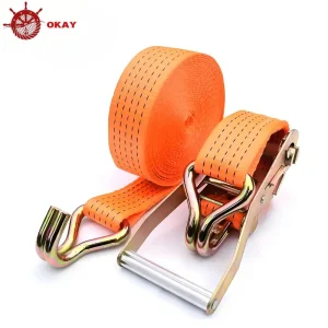 Strong Ratchet Strap for Cargo Tie Down Transport and Industrial Load Securing