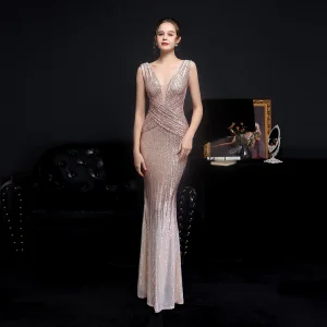 Elegant Womens Sleeveless Evening Dress