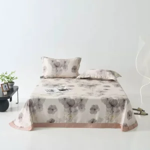 Lyocell Bamboo Fiber Cooling Mat 3 Pieces Set Washable Summer Bedding Set Queen King Size Bed Sheets