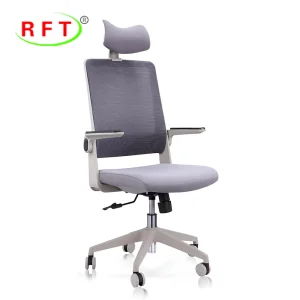 White Nylon Ergonomic Mesh Office Furniture Computer Desk Chair with Reversible Arms