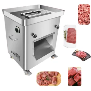 Máquina Industrial de Corte de Carne Fresca em Aço Inoxidável, Fatiadora Automática de Carne, Pequena Máquina Elétrica de Dicer de Carne