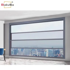 Smart Motorized Vertical up and Down Sliding Windows Aluminum Heat Insulation Glass Balcony Panoramic Lifting Window