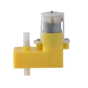 Yellow Dc Gear Motor with Plastic Wheels of Toy Car