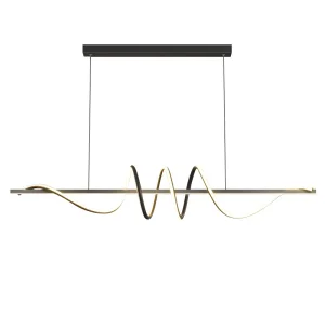 Minimalist Linear Chandelier Dining Room