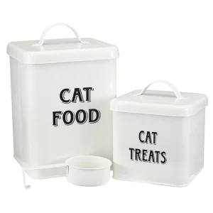 Dog and Cat Food Storage Container Farmhouse Pet Food Treats Holder with Lid and Scoop